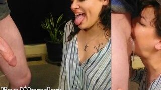 Real GF Throatfucking & THROAT BULGING Ends with AMAZING THROATPIE – SIDE VIEW