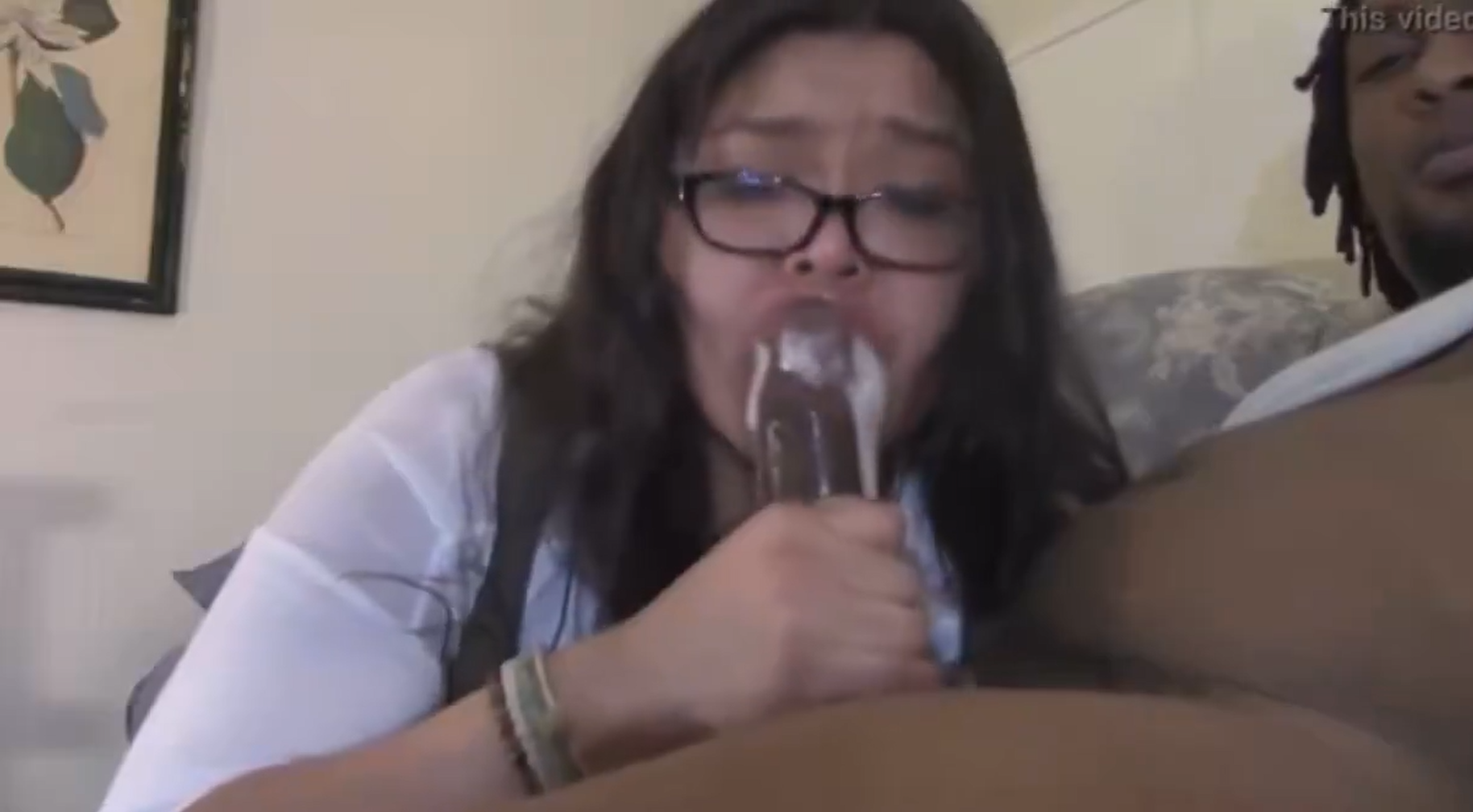she milks a huge BBC load out with her throat